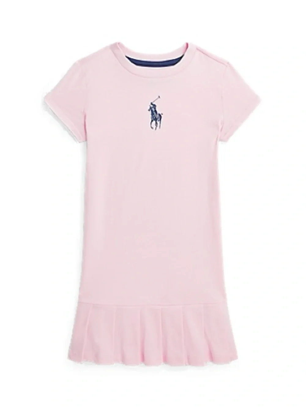 Girls Ralph Lauren Light Pink Big Pony Pleated Cotton Jersey Tee Dress size 6